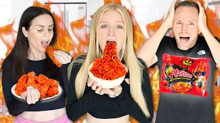 Last to stop EATING world’s SPICIEST FOODS challenge! | Family Fizz