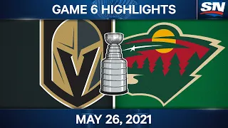 NHL Game Highlights | Golden Knights vs. Wild, Game 6 - May 26, 2021