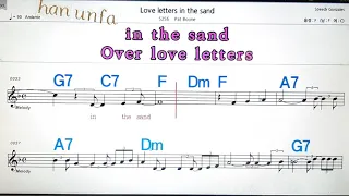 Love letters in the sand/Pat Boone💋노래방, 통기타 , 코드 큰악보,  가라오케, 반주💖Karaoke, Sheet Music, Chord, MR