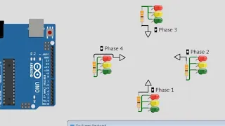 Arduino UNO CD74HC4067 Demultiplexer 4 Way 4 Phases Traffic Lights Programming Part 1