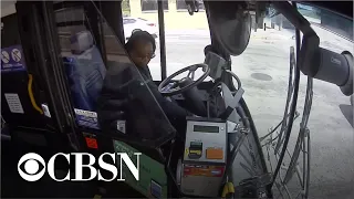 Bus driver saves disabled little boy from wandering into traffic