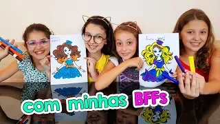 DESAFIO COLORINDO COM 3 CORES COM MINHAS AMIGAS (3 MARKER CHALLENGE) | Luluca