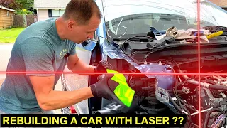 ✅Rebuilding this Totaled SUV with a Laser Like Precision