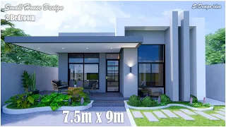 Small House | House design idea | 7.5m x 9m with 2Bedroom