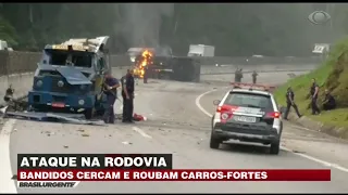 Bandidos atacam carros-fortes em rodovia