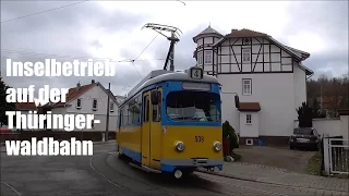 Straßenbahn Gotha: Inselbetrieb auf der Thüringerwaldbahn (Linie 4) am 21.11.2015