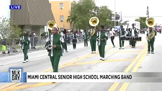 Miami Central Senior High School's marching band participates in MLK Day parade