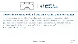 Culto Online CCB 20/06 2021 - 10:00