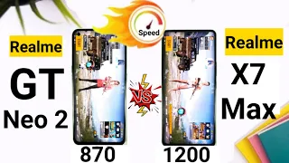 Realme X7 Max vs Realme GT Neo 2 BGMI Speedtest Comparison High Performance Mode 🔥🔥🔥