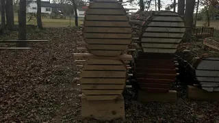 #31 4’ long Red Oak slabs on the Woodmizer LT15 wide