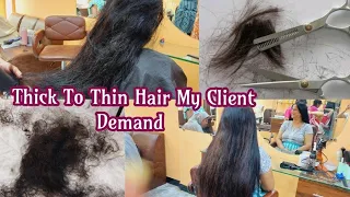 Client Ne Thick Balo Ko Thin Karwaya / Tutorial  / Shahida's Salon