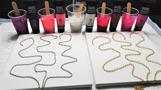 Fluid Art Chain Pull ! Acrylic Pouring String Pulling - Which Chain ?!