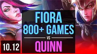 FIORA vs QUINN (TOP) | 4 early solo kills, 800+ games | BR Grandmaster | v10.12