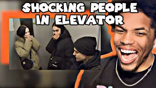 REACTION TO SHOCKING people in an elevator with beatbox