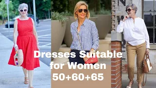 Dresses Suitable For Women 50+55+60+65/ Summer outfits/ Casual Outfits For Women 50/ Winter Outfits