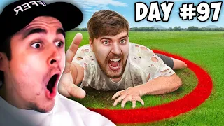 Ludwig Reacts to Mr. Beast's "Survive 100 Days In Circle, Win $500,000"