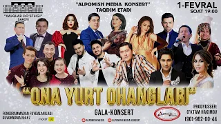 TEZ KUNLARDA "ONA YURT OHANGLARI" GALA KONSERTI "XALQLAR DO'STLIGI" SAROYIDA.(Alpomish media)