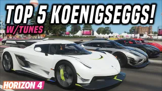 FH4 | Top 5 FASTEST Koenigsegg Drag Cars! W/Tunes (Jesko)