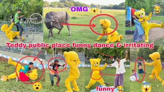 Teddy bear prank on public places 😂 funny reaction 😂 #teddyboy #01team