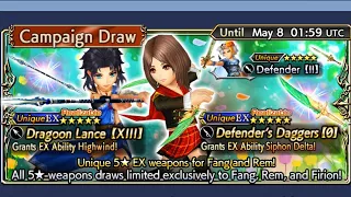 Dissidia Final Fantasy Opera Omnia Global - Rem EX+ & Fang EX+ Banner