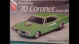 1970 Dodge Coronet Super Bee AMT Ertl 1:25 Scale Model Car Kit Unboxing