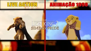 O REI LEÃO 2  - COMPARAÇÃO ENTRE CENA LIVE ACTION E DA ANIMAÇÃO( 1998)