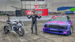 РАЗБИЛ МОТОЦИКЛ | Заруба по дрифту Kawasaki ninja 636 VS Mercedec 190 5.5 AMG