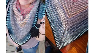 The Dyad Shawl - Mosaic Crochet Triangle Shawl (or  Bandana Cowl) - 2 stitch repeat - use ANY yarn