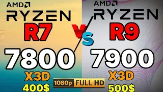 R7 7800x3d vs 7900x3d VS R7 5800X3D VS R9 7950X3D +  VS R9 7950X  SYNTHETIC + GAMING BENCHMARKS