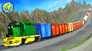 Train Accidents Derailments ✅ Speedy Downhill Special Video #2 ✅ BeamNG DRIVE