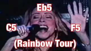 Mariah Carey 5th Octave Belted Notes Rainbow Tour (C5-F5)