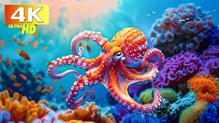 4K Underwater Wonders + Relaxing Music - Coral Reefs & Colorful Sea Life in UHD