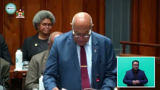 Prime Minister, Hon. Sitiveni Rabuka delivers his Ministerial Statement in Parliament