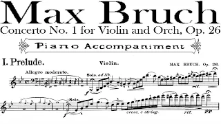 Max Bruch Violin Concerto no. 1, in G minor, Op. 26, 1st movement | Piano Accompaniment