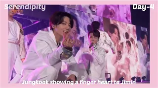 Jungkook saying “I love you” to Jimin and showing a finger heart 💜