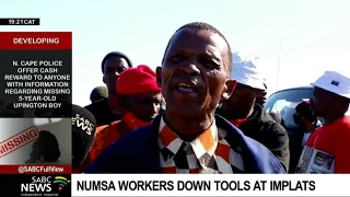 Numsa workers down tools atImpala Platinum Mine in Rustenburg