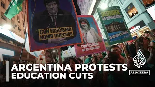 Argentina protests: Thousands rally against education cuts