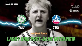 Larry Bird Interview: Celtics vs Nets Post-Game 3-28-1988