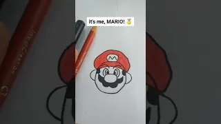 Draw MARIO In 30 seconds with a little song 🍄 #tutorial #shorts #mario