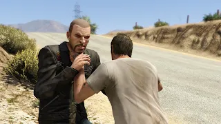 GTA V- Mr. Philips Entry Scene| Trevor smashing the beer bottle against Johnny head