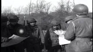 A US officer lectures soldiers of 29th Division Replacement Training Center at a ...HD Stock Footage
