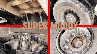 6*4 SUPER MUDDY dump truck pressure washing!! #satisfying #i_love_trucks