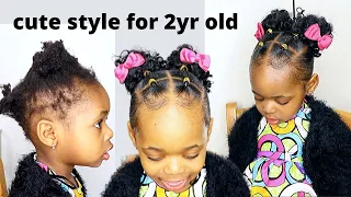 Simple and Easy Hairstyle for 2yr Old on short Natural Hair | hairstyle for kids |Little Black girls
