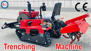 Mini Tracked Tractor Equipped With Trenching Machine for Sale