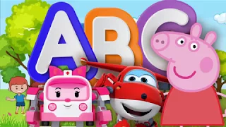 ABC with Amber, Peppa, Jett, Dora, Uniqua and other cartoon characters