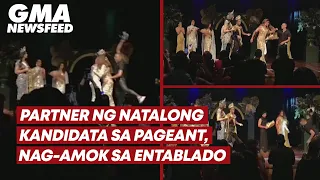 Partner ng natalong kandidata sa pageant, nag-amok sa entablado | GMA News Feed