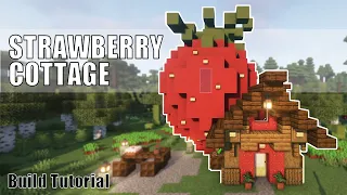 Minecraft Strawberry Cottage | Fairy Cottagecore Strawberry House Build Tutorial