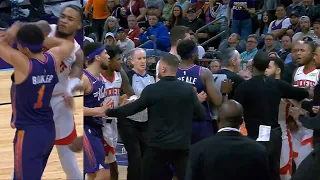 Devin Booker and Cam Whitmore get heated and have to be separated after scuffle 👀