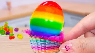 1000+ Miniature Colorful Jelly Ideas 🌈 Tasty Miniature Rainbow Jelly Egg Recipe | Best of Mini Cakes