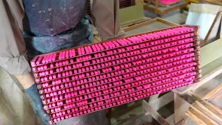 The process of making chalk. A chalk factory in Japan that produces 600,000 pieces of chalk per year